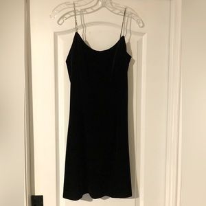 Black velvet dress with long sleeve, short jacket. Size medium.